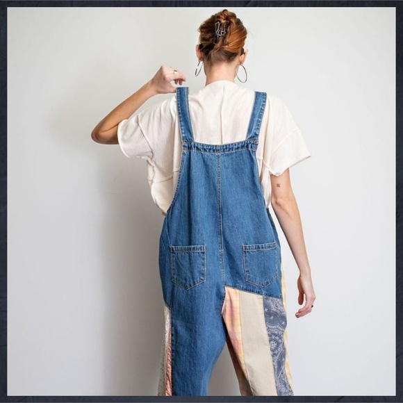 easel Jeans Easel Only 4 Left Only The Best Oversized Denim Overalls Wpatchwork Details